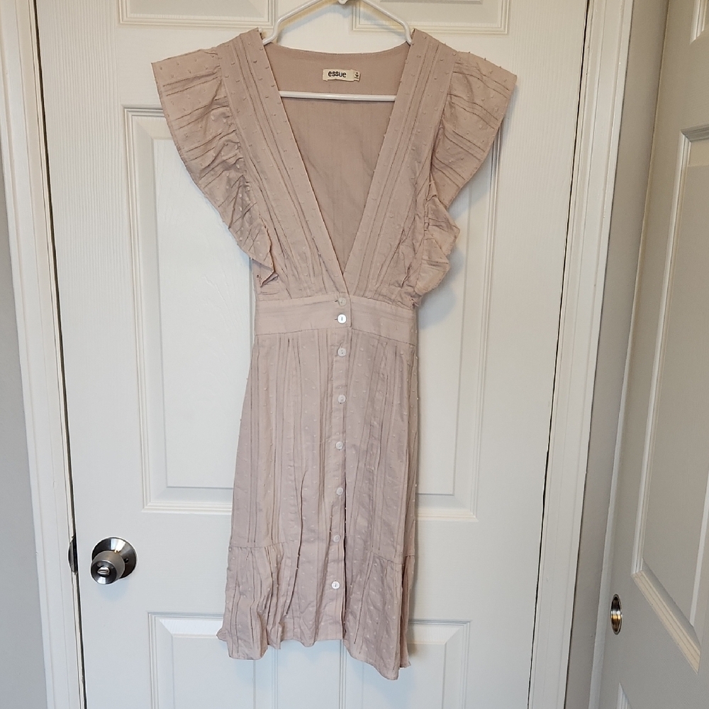 Cream Button-Down Dress